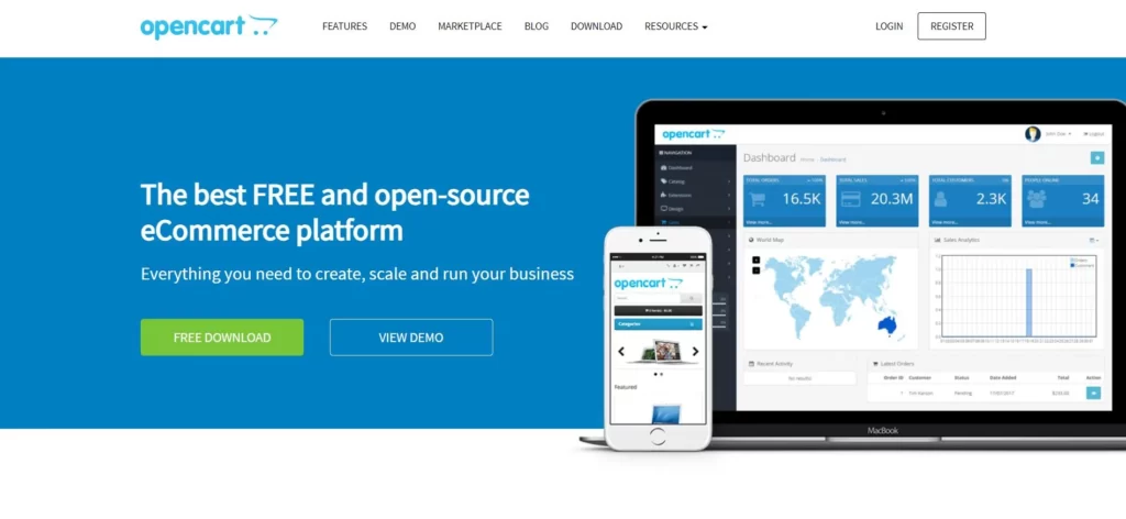 Opencart platform to create your online store